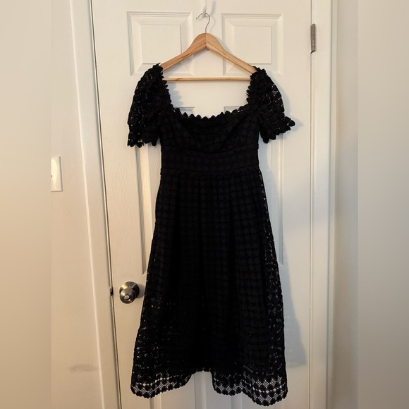 Self Portrait black heart lace midi dress Size 6 New with tags - Picture 2 of 4
